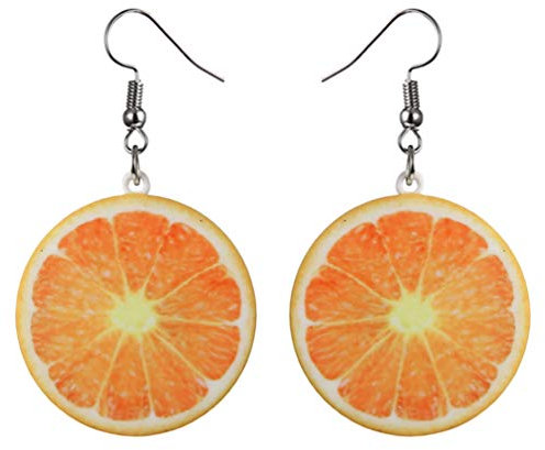 Holibanna Früchte Tropfen Ohrringe Acryl Baumeln Ohrringe Kreative Niedliche Anhänger Ohrring für Frauen Mädchen Sommer Strand Schmuck (Orange)