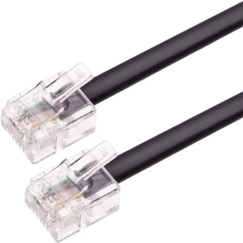 CABLEPELADO - Cable de telefono RJ11 | Cable Modular 6P4C | Cable Western RJ11 | Cable de Teléfono Fax Módem Router DSL VDSL ISDN Internet | Negro | 10 Metros