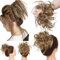Haarteil Dutt Haargummi mit Haaren Glatt struppige Haarknoten Hochsteckfrisuren Synthetik günstig Haarverlängerung für Frauen Hellbraun Dunkelblond Mix