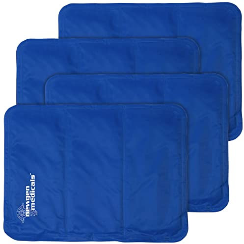 Newgen Medicals Kühltuch: 4er-Set kühlende Kissenauflagen, 30 x 40 cm, blau (Kühlmatte, Kühl-Kissen, Ventilatoren)