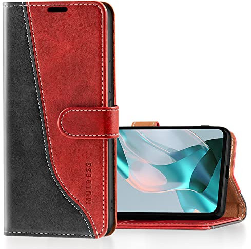 Mulbess Cover per Xiaomi 11 Lite 5G / 5G NE/Xiaomi Mi 11 Lite 5G, Interno TPU Antiurto, Custodia a Libretto, Fessura Carte, Supporto Stand, Elegante Vino Rosso