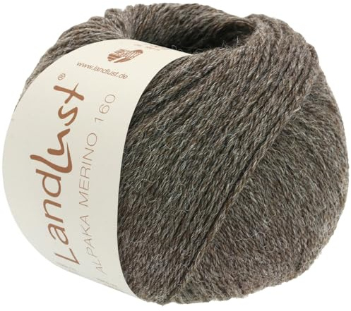 LANA GROSSA Landlust Alpaka Merino 160 | Klassisch verzwirntes Garn aus Merino & Alpaka | Handstrickgarn aus 50% Schurwolle & 50% Alpaka (Baby) | 50g Wolle zum Stricken & Häkeln | 160m Garn FB 405