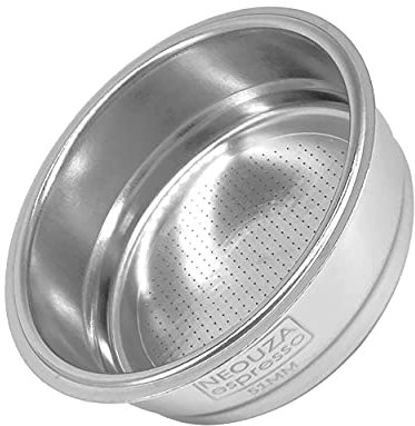 NEOUZA Cesta de filtro de acero inoxidable 304 de 51 mm, 1/2/4 taza, cesta ciega para portafiltro sin fondo, compatible con cafetera espresso Delonghi, Breville (1 taza)