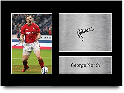 HWC Trading A4 George North Wales Gifts Printed Signed Autograph Picture for Rugby Union Fans