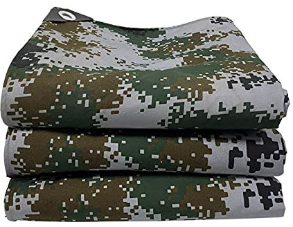 Strapazierfähige Abdeckplane, wasserdicht, Camouflage, langlebig, Sonnenlichtschutz, reißfest, Zelt mit Ösen für Outdoor, Camping, Gartenmöbel, 2 x 3 m