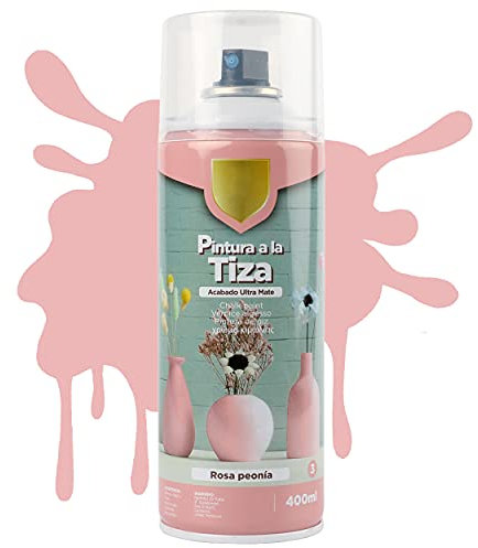 H HANSEL HOME Pintura Spray a la Tiza Color Pastel Acabado Ultra Mate - Rosa Peonia 400ml