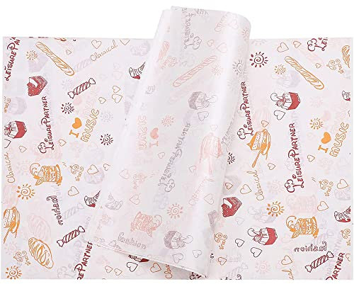 Aieraczy - Papel encerado, 14 x 10 pulgadas, papel sulfurizado, papel de embalaje para alimentos, papel de queso, antiadherente, antigrasa, papel para hornear, hojas para sándwich hamburguesa pizza