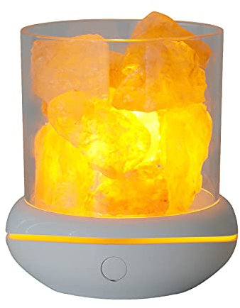 Irishom Salzkristalllampe USB Aroma Diffuser Salzlampe Nachtlicht Salzkristall-Leuchte Duftöldiffuser für Büro Yoga Schlafzimmer