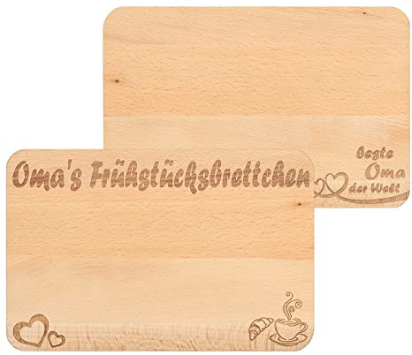 HAMOOM Oma Geschenke Geburtstag Oma Frühstücksbrettchen Muttertagsgeschenk Beste Omas Frühstücksbrett mit Gravur Oma Holzbrettchen Frühstücksbretter Geschenkidee für Großeltern Geburtstag Muttertag