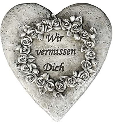 RiloStore Trauerdeko Herz - WIR VERMISSEN Dich - Floristik Trauerfloristik Grabschmuck Dekoherz Grabdeko Grabgesteck