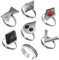 SANGHAI 7Pcs Hu Tao Cosplay Fingerringe Cosplay Requisiten Halloween für Karneval Show Kostüm Zubehör Metall, Metall