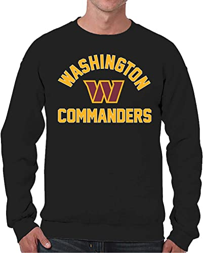 NFL Gameday Crewneck Sweatshirt Baumwolle Fleece Pullover Herren Damen, Schwarz, Medium