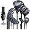 12-teiliges Golfset für Linkshänder, komplettes Golfschlägerpaket für Herren, professioneller Golfschläger aus Graphit-Kohlenstoffstahl mit Laufradtasche