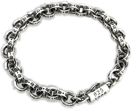 Myshiwu 925 Sterling Silber Armband für Männer Frauen Vintage Thai Silber Gliederkabel Armband (20cm, 6mm)