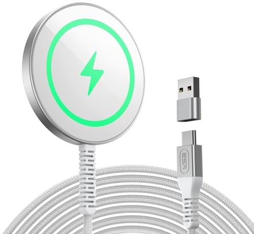 ESR Wireless Charger for MagSafe Charger(HaloLock), Phone Charger,Compatible with iPhone 16/15/14/13/12 Series Galaxy S25 series, AirPods 4/3/Pro, Silver