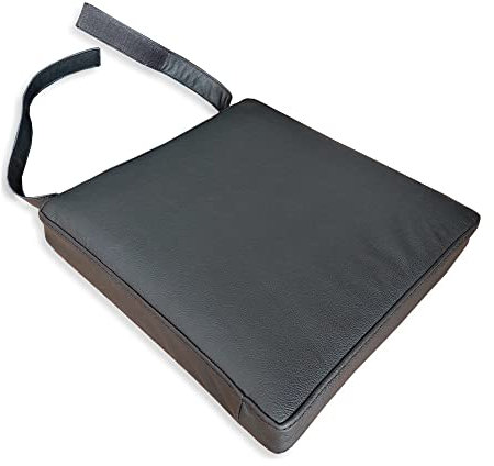 Quattro Meble Schwarzes Echtleder Stuhlkissen mit Klettverschluss Lederkissen Sitzpolster fur Sessel Stuhle Echt Leder Kissen Sitzauflage Auflage Model 2PM (B40 x T40 cm)