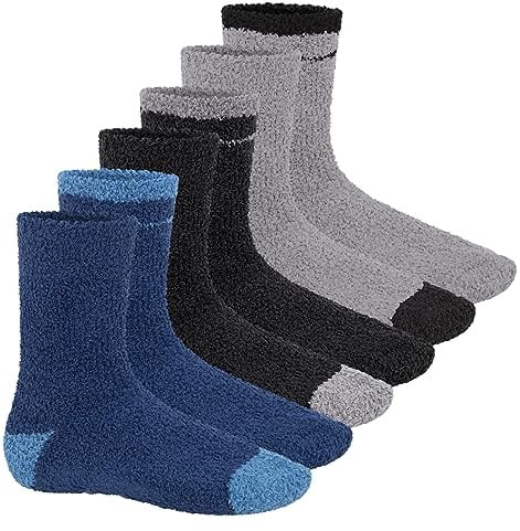 Footstar Damen & Herren Plüsch Socken mit weicher Unterseite oder ABS (6 Paar)