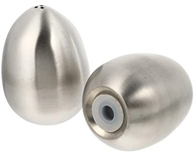 CIYODO 2 Piezas Plumero En Forma De Huevo Coctelera De Acero Inoxidable Dispensador De Pimienta Botes De Acero Para Condimentos Contenedores De Condimentos Familiar Espolvorear Polvo