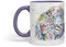 Vixar Gorilla Ape Monkey Animals Watercolour Art Coloured Mug Cup Gift Birthday Work Office Tea Coffee (Purple)