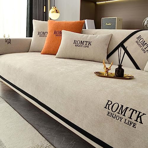 MTHGH Sofabezug Sofaschoner L Form u Form Ecksofa Anti-rutsch Couchschoner Couch Katze Hund Decke Überzug Sofaschutz Sofahusse Wasserdicht,beige-70x180cm