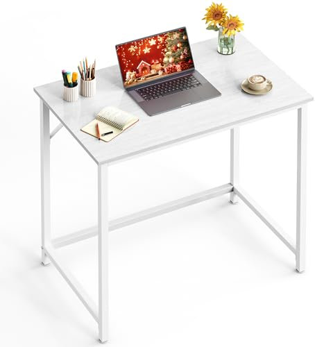 VASAGLE Computertisch, Gaming-Schreibtisch, Home-Office-Schreibtisch, für kleine Räume, 19,7 x 31,5 x 29,5 Zoll, moderner Stil, Metallrahmen, Ahornweiß ULWD038W44