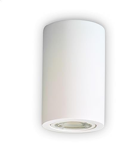 INNOVATE LED Gips Deckenlampe bemalbar | Überstreichbare Aufbauleuchte 11cm hoch | Deckenleuchte mit GU10 Fassung | Deckenspot Downlight | Deckenstrahler indirekte Beleuchtung exkl. Leuchtmittel