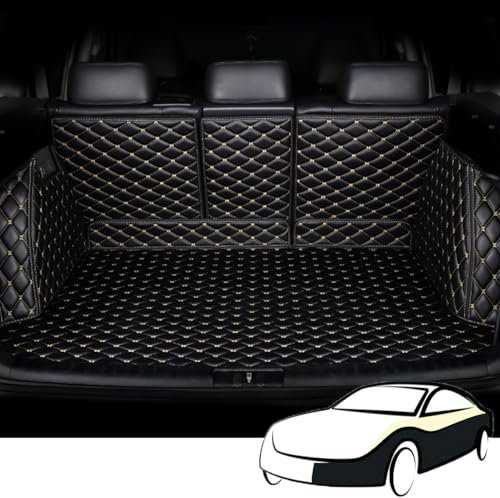 Auto Leder Kofferraumwanne Kofferraummatte für BMW i4 (G26) M50 2021 2022 2023 2024 Trunk Mat Boot Mats VollstäNdige Einkreisung Schutzmatten ZubehöR,BlackBeige