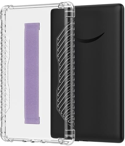 MoKo Hülle Kompatibel mit 6,8 Kindle Paperwhite 11. Generation 2021 & Kindle Paperwhite Signature Edition, Handschlaufe Hülle, Ultraweiche Transparente TPU Hüllen mit Rückabdeckung, Taro lila