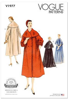 VOGUE PATTERNS V1977H5 Damenmäntel H5 (34-36-38-40)