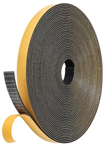 Dichtband Selbstklebend Gummidichtung 12mm x 1.5mm, NAVK 10m Dichtungsband für Tür Fenster Bad Dusche, Anti Kälte-Wind Lärm und Kollision -Schwarz