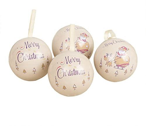 Weihnachtskugeln Anhänge glänzend Christbaumkugeln x Weihnachts-Süßigkeitsglas-hängende Dekorationen, kreative Weihnachten, Weißblech, Weihnachtskugeln für Weihnachten Hochzeit Party (Beige, A)