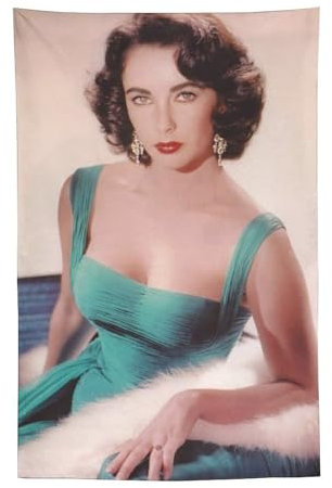 CEWO Poster der englischen Schauspielerinnen, Elizabeth Taylor, Kunst-Tapisserie, Gemälde, Dekor, Wanddruck, Fotogeschenke, Zuhause, moderne dekorative Wandteppiche, 152,4 x 228,6 cm, 6 Stück