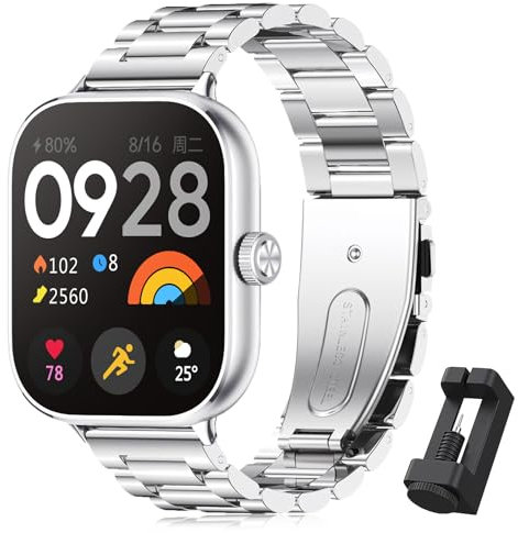 BDIG Cinturino in Metallo Compatibile con Xiaomi Redmi Watch 5/Xiaomi Mi Band 9 Pro, Senza Gap Cinturino di ricambio per Xiaomi Redmi Watch 4/Xiaomi Mi Band 8 Pro