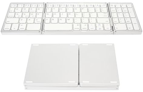 Yunir Foldable Bluetooth Keyboard, Pocket Size Triple Fold Mini BT Wireless Keyboard, with Rechargeable Lithium Battery, for OS, for Android, for systems