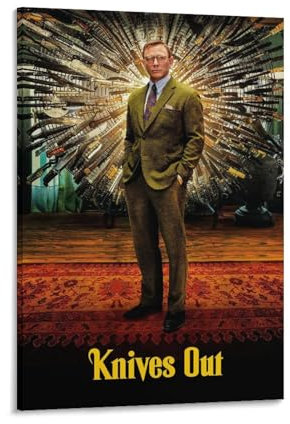 REDCHAMBER Poster mit Daniel Craig American Mystery Comedy Crime Movie Knives Out Poster Kunst Poster Leinwand Malerei Dekor Wanddruck Foto Zuhause Moderne dekorative Poster 60 x 90 cm
