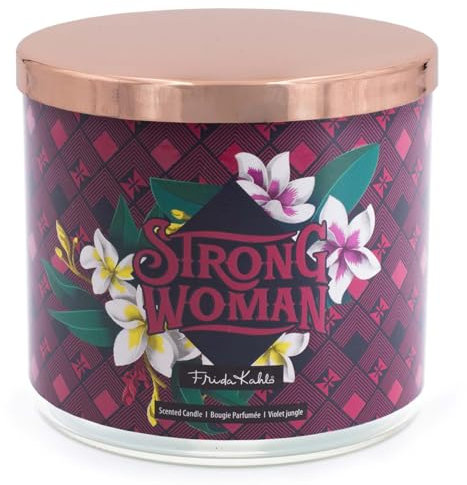 Frida Kahlo Duftkerze im Glas | Strong Woman | Geschenk Valentinstag | Duftkerze Süß | 3 Docht Duftkerzen | Kerzen lange Brenndauer (60h) | Duftkerze Sojawachs