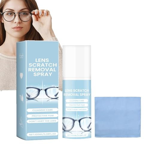 Lens Scratch Remover, Lens Scratch Removal Spray, Repair Kit for Scratched Glasses, Glasses Cleaner Spray, Glasses Glass Scratch Repair Liquid, for Glasses, Cameras, Lenses (1 Piece)