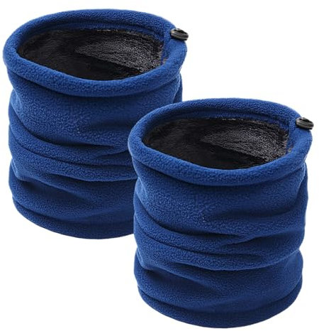 MOVYEE 2 Stück Schlauchschal Fleece Loop Schal Eindicken Multifunktional Halswärmer Unisex, für Outdoor, Ski, Laufen, Radfahren (Blau)