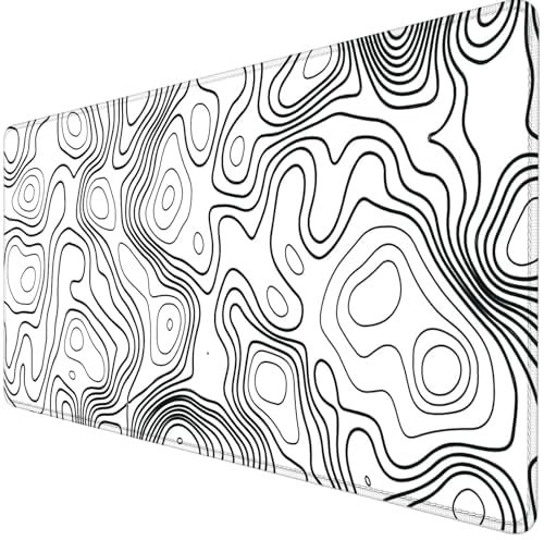 Tapis de souris de jeu XXL - 1200 x 600 mm - Carte de contour - Grand tapis de souris avec bords cousus - Imperméable et antidérapant - Améliore la précision et la vitesse - Pour PC, MacBook,