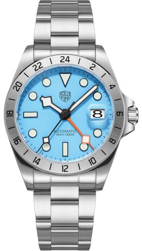 TAYSHILEY Herren Uhren Automatik NH34 Edelstahl Mechanische 100M Wasserdicht Armbanduhr für Männer Saphir Zifferblatt Glas mit AR-Beschichtung Auto Datum, Rt-7911 Blue S, Casual