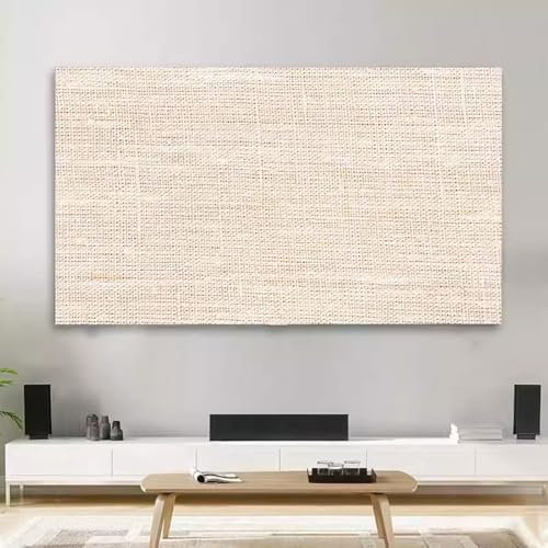 Solid Color TV Dust Cover Cloth - Thick Cotton and Linen Indoor 19-80 Inch LCD LED Screen Protect Cover for Bedroom, Living Room Art Decoration - Universal Size (32in)