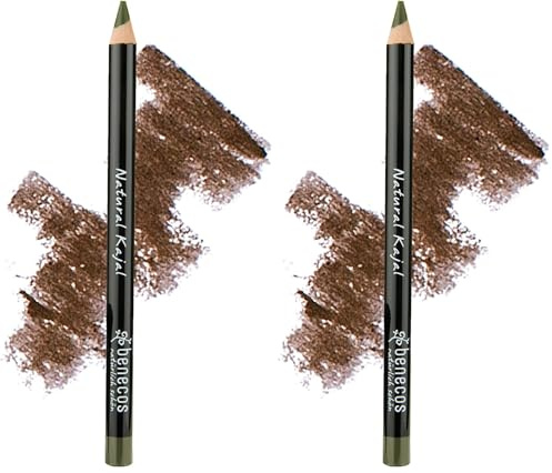 benecos Naturkosmetik - Kajalstift - vegan - talkfrei - olive (Packung mit 2)