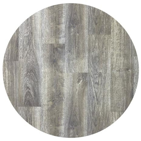 Tadi & Imperio1979 Alfombra Redonda de Vinilo Imitación Madera Oscura - Elegancia y Durabilidad para Decoración de Interiores