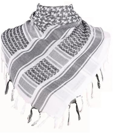 KOMUNJ Schal Shemagh Military Tactical Desert, Arabischer Wüsten Schals, 100% Baumwolle Militär Tactical Desert Schal, Unisex Halstuch Kopftuch Herrn und Damen