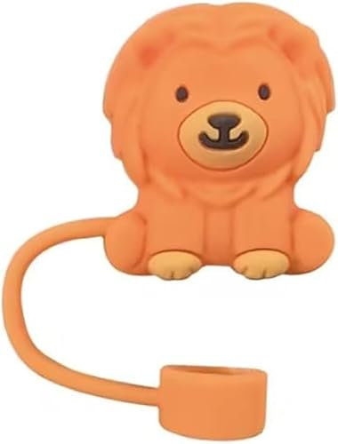 Lion Straw Cover for Stanley 40&30 Oz Cup, 10mm Silicone Straw Covers Cap for Stanley Cup Accessories, Cute Straw Topper for Tumblers, Straw Cap Stopper for Reusable Straws Tip Lids