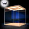 Acryl Vitrine Durchsichtige Vitrine aus Acryl mit LED-Licht, Staubdichte Aufbewahrungsbox für Sammlerstücke/ Actionfiguren, Perfekter Schutz für Die Vitrine Auf Der Arbeitsplatte(40x40x40cm/16x16x16