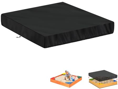 LAMUNI Bâche Bac à Sable Exterieur Housse de Bac à Sable, 420D Oxford Bâche pour Bac à Sable, Housse de Protection pour Bac à Sable de Jardin, Imperméable Couverture Bac à Sable, 100x100x20cm