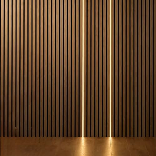 LED Light Strip for Acoustic Slat Panels, 240 cm x 1.2 cm, Black, Dimmable, Cuttable (1)