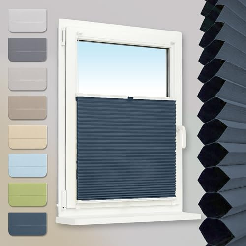 Plisart Wabenplissee Klemmfix ohne Bohren - Anthrazit-Weiß 120x150cm | Verdunkelung, Honeycomb, Thermo Rollo zweifarbig, Faltrollo mit Metallklemmen für Fenster & Tür, Jalousie, Plisseerollo