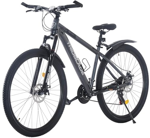 LSLIFE 24/26/27.5/29 Zoll Mountainbike 21 Geschwindigkeiten Fahrrad Leichtgewicht Aluminium Rahmen Fahrrad für Erwachsene Männer Frauen, Verriegelung Federgabel, Doppelscheibenbremse